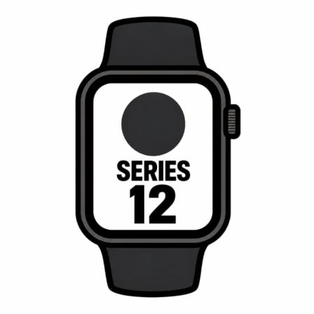 Apple Watch Series 12/ GPS/ 46mm/ Preto/ Correa Deportiva Preta (S/M)