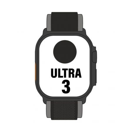 Apple Watch Ultra 3/ GPS/ Cellular/ 49mm/ Caja Titanio Preto/ Correa Trail Loop Preta S/M