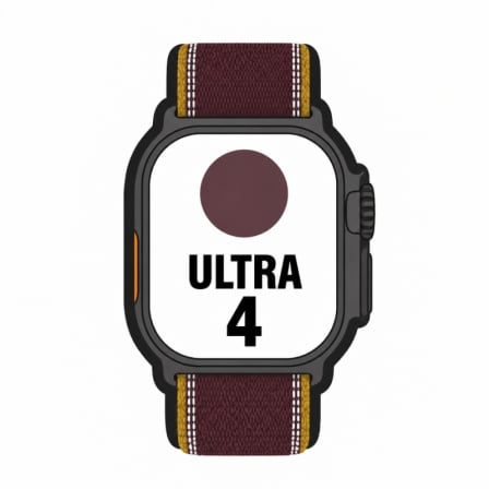 Apple Watch Ultra 4/ GPS/ 49mm/ Caja de Titanio Preto/ Correa Loop Trail Burdeos M/L