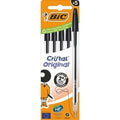 Caja de Bolígrafos de Tinta de Aceite Bic Cristal Original 516345/ 5 unidades/ Pretos
