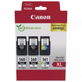 Cartucho de Tinta Original Canon PG-560XL + CL-561XL Multipack Alta Capacidad/ 2x Preto/ Tricolor