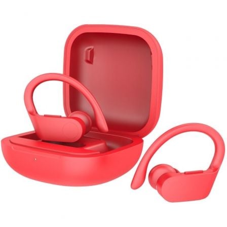 Auscultadores Deportivos Bluetooth Daewoo DW2025 con estuche de carga/ Autonomía 5h/ Rojos