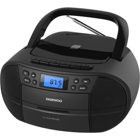 Radio CD Daewoo DW3014/ 4W/ a Pilas/ con Cable/ Preto