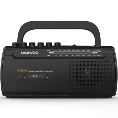 Radio Cassete Daewoo DW1108/ con Cable/ a Pilas/ Preta