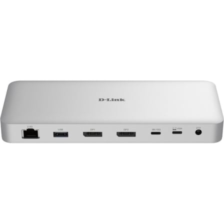 Docking USB Tipo-C 4.0 D-Link DUF-901/E/ 3xUSB/ 3xUSB Tipo-C/ 2xDisplayPort/ 1xRJ45/ 1xUSB Tipo-C PD/ Branco