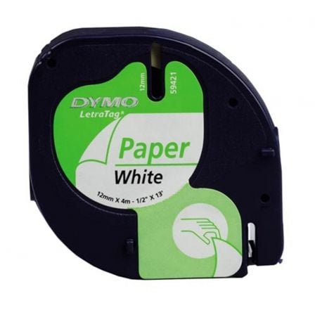 Cinta Rotuladora Adhesiva de Papel Dymo 59421/ para Letratag/ 12mm x 4m/ Branca