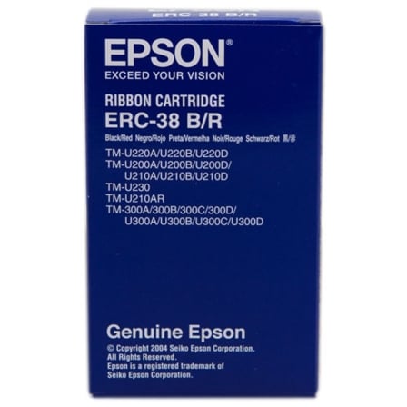 Cinta Nylon Epson ERC-38/ Preto/ Roja