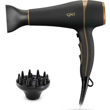 Secador GKL Onyx 2200/ 2200W/ Iónico/ Preto y Dorado