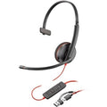 Auricular Poly Blackwire 3210 + Adaptador USB-C/A/ con Micrófono/ USB Tipo-C/ Bulk/ Preto