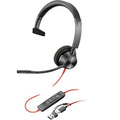 Auricular Poly Blackwire 3310 para Microsoft Teams + Adaptador USB-C/A/ con Micrófono/ USB Tipo-C/ Preto