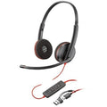 Auscultadores Poly Blackwire 3220 + Adaptador USB-C/A/ con Micrófono/ Bulk/ Pretos