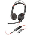 Auscultadores Poly Blackwire 5220 USB-C + 3.5 mm + Adaptador USB-C/A/ con Micrófono/ Jack 3.5 - USB Tipo-C/ Bulk/ Pretos
