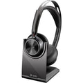 Auscultadores Inalámbricos Poly Voyager Focus 2 Microsoft Teams + Adaptador USB-C-A + Soporte de Carga/ con Micrófono/ Bluetooth/ Pretos
