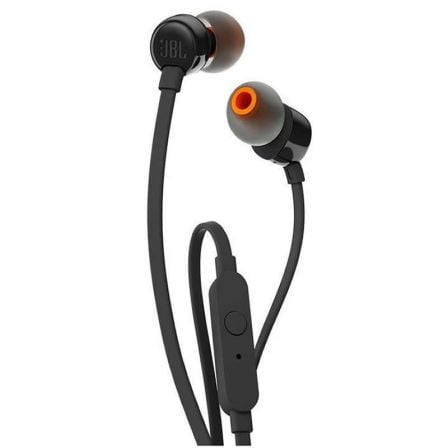 Auscultadores Intrauditivos JBL Tune 110/ con Micrófono/ Jack 3.5/ Pretos