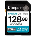 Tarjeta de Memoria Kingston CANVAS Go! Plus 128GB SD XC/ Clase 10/ 200MBs