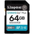 Tarjeta de Memoria Kingston CANVAS Go! Plus 64GB SD XC/ Clase 10/ 200MBs