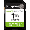Tarjeta de Memoria Kingston CANVAS Select Plus 1TB SD XC/ Clase 10/ 150MBs