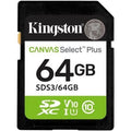 Tarjeta de Memoria Kingston CANVAS Select Plus 64GB SD XC/ Clase 10/ 100MBs