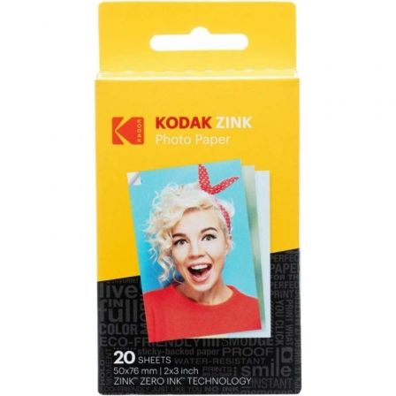 Papel Fotográfico para Cámara Printomatic y STEP Touch Kodak Zink/ 2x3/ 20g/ 20 Hojas
