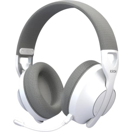 Auscultadores Gaming Inalámbricos con Micrófono Krom Phase/ Bluetooth/ Jack 3.5/ USB 2.0/ Brancos