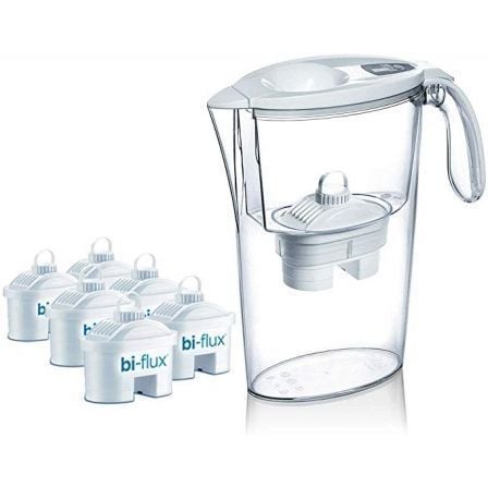 Pack Jarra Filtrante Laica Stream/ 2.3L/ Branca/ Jarra + 6 Filtros BI-FLUX