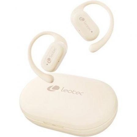 Auscultadores Deportivos Bluetooth Leotec Open Air Zenith Sport con estuche de carga/ Autonomía 6.5h/ Beige