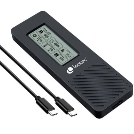 Caja Externa para Disco SSD M.2 NVMe Leotec LEM2EXT01/ USB 3.2/ con Ecrã LCD