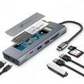 Docking/Caja Externa USB Tipo-C Leotec LEDS07/ Ranura SSD M.2/ 2xUSB/ 1xUSB Tipo-C/ 1xHDMI 4K/ 1xLector Tarjetas SD y MicroSD/ 1xUSB Tipo-C PD