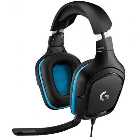 Auscultadores Gaming con Micrófono Logitech G432/ USB 2.0/ Jack 3.5/ Pretos