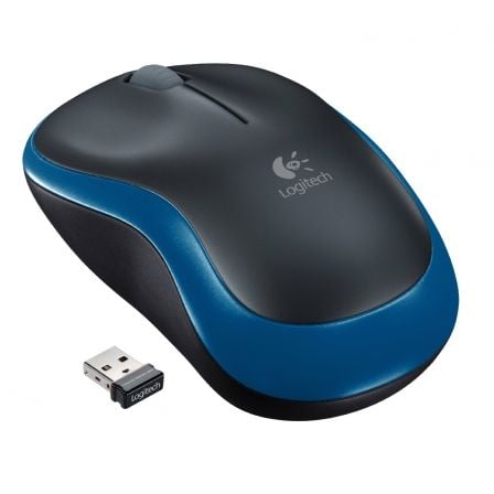 Rato Inalámbrico Logitech M185/ Hasta 1000 DPI/ Azul