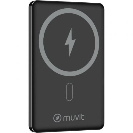 Powerbank 5000mAh Muvit For Change MCCHP0009/ 20W/ Wireless/ Preta/ Incluye Cable USB Tipo-C
