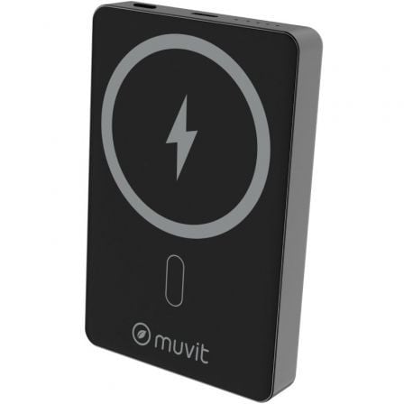 Powerbank 10000mAh Muvit For Change MCCHP0010/ 20W/ Wireless/ Preta/ Incluye Cable USB Tipo-C