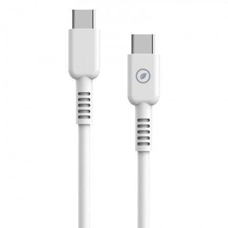 Cable USB 2.0 Tipo-C Muvit For Change MCUSC0008/ USB Tipo-C Macho - USB Tipo-C/ Hasta 60W/ 480Mbps/ 1.2m/ Branco