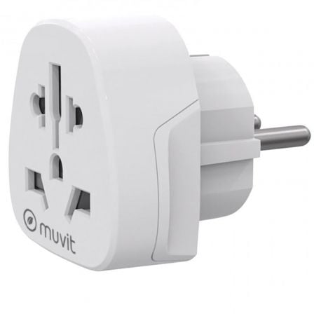 Enchufe Universal Muvit For Change MCADP0007/ 1 Toma de Corriente/ Branco
