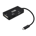 Conversor Nanocable 10.16.4301-BK/ USB Tipo-C Macho - VGA Hembra/ DVI Hembra/ HDMI Hembra/ 10cm/ Preto