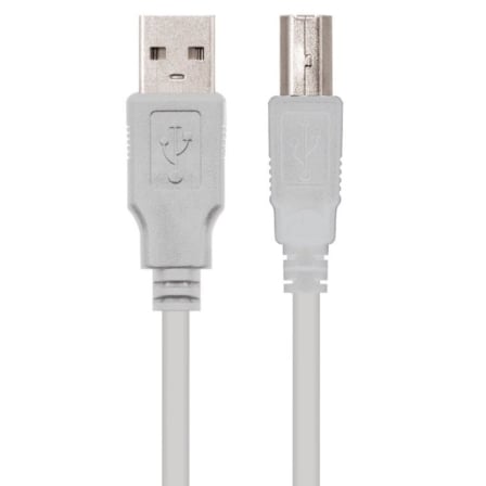 Cable USB 2.0 Impressora Nanocable 10.01.0104/ USB Tipo-B Macho - USB Macho/ 3m/ Beige