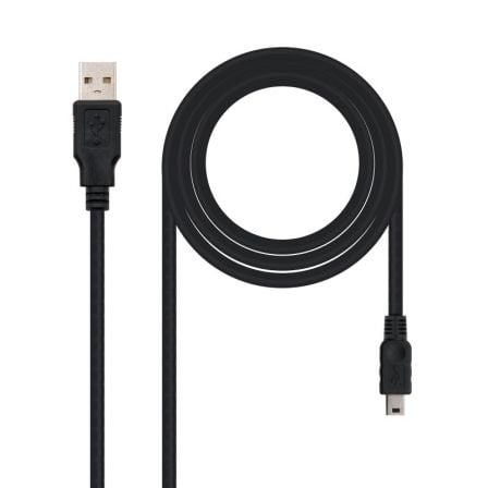 Cable USB 2.0 Nanocable 10.01.0400/ USB Macho - MiniUSB Macho/ 50cm/ Preto