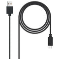 Cable USB 2.0 Nanocable 10.01.2103/ USB Macho - USB Tipo-C Macho/ 480Mbps/ 3m/ Preto