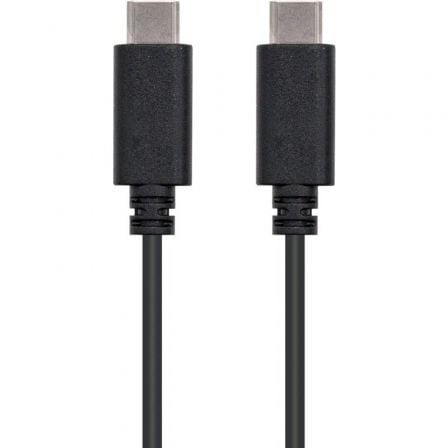 Cable USB 2.0 Tipo-C Nanocable 10.01.2301/ USB Tipo-C Macho - USB Tipo-C Macho/ 480Mbps/ 1m/ Preto