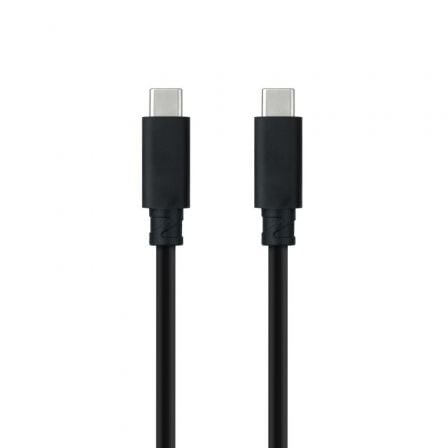 Cable USB 3.1 Tipo-C Nanocable 10.01.4100/ USB Tipo-C Macho - USB Tipo-C Macho/ Hasta 100W/ 10Gbps/ 50cm/ Preto