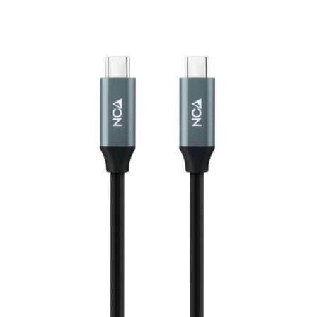 Cable USB 3.2 Tipo-C Nanocable 10.01.4301-L150/ USB Tipo-C Macho - USB Tipo-C Macho/ Hasta 100W/ 20Gbps/ 1.5m/ Gris y Preto