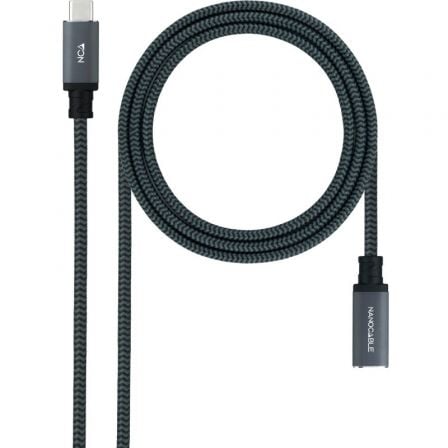 Cable Alargador USB Tipo-C 3.2 Nanocable 10.01.4501-L150-COMB/ USB Tipo-C Macho - USB Tipo-C Hembra/ 1.5m/ Preto