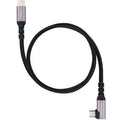 Cable USB 3.2 Tipo-C Acodado Nanocable 10.01.4700/ USB Tipo-C Macho - USB Tipo-C Macho/ Hasta 100W/ 10Gbps/ 50cm/ Preto