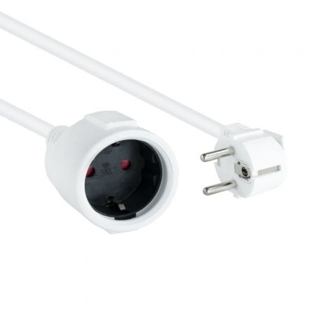Cable Alargador de Corriente Nanocable 10.22.0602-W/ Schuko Hembra - Schuko Macho/ 2m/ Branco