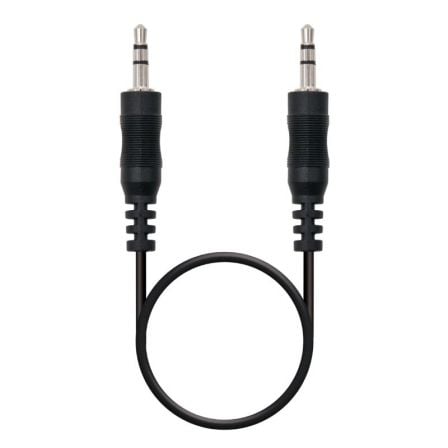 Cable Estéreo Nanocable 10.24.0100/ Jack 3.5 Macho - Jack 3.5 Macho/ 30cm/ Preto