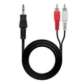 Cable Estéreo Nanocable 10.24.0305/ Jack 3.5 Macho - 2x RCA Macho/ 5m/ Preto