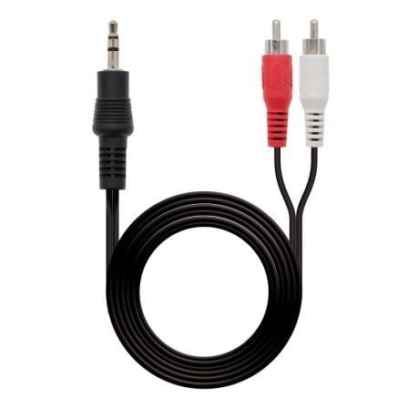 Cable Estéreo Nanocable 10.24.0305/ Jack 3.5 Macho - 2x RCA Macho/ 5m/ Preto