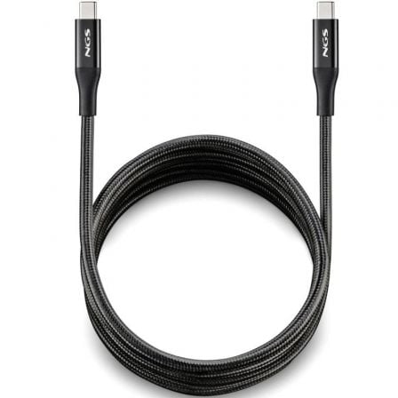 Cable USB 4.0 Tipo-C NGS KNOT/ USB Tipo-C Macho - USB Tipo-C Macho/ Hasta 240W/ 40Gbps/ 2m/ Preto