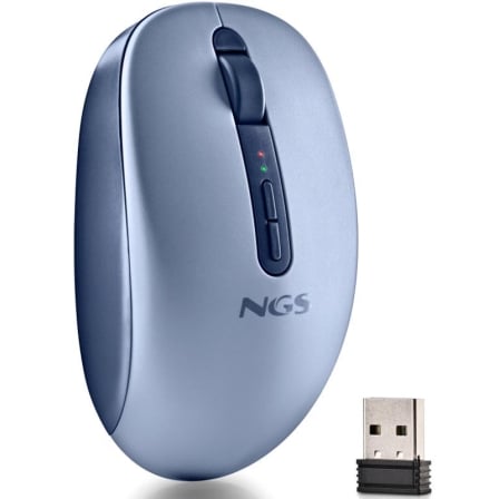 Rato Ergonómico Inalámbrico NGS Fog Dual FOGDUALBLUE Silencioso/ Hasta 1600 DPI/ Azul