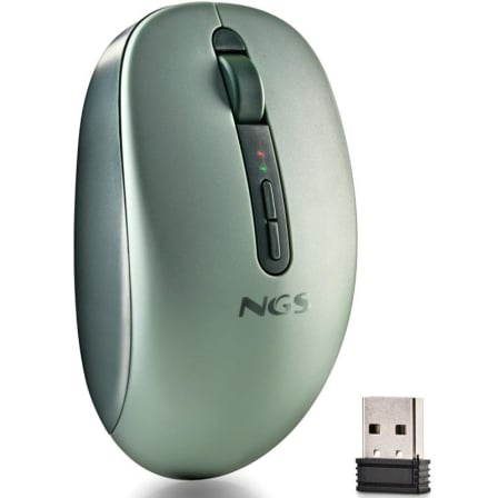 Rato Ergonómico Inalámbrico NGS Fog Dual FOGDUALGREEN Silencioso/ Hasta 1600 DPI/ Verde